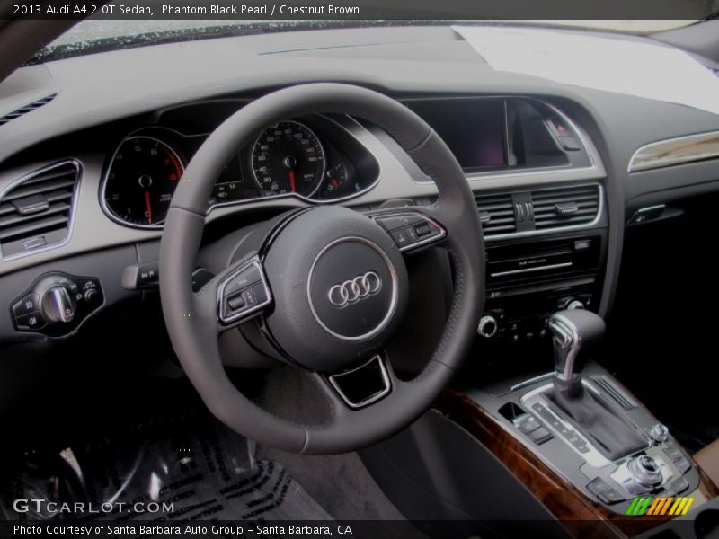 Phantom Black Pearl / Chestnut Brown 2013 Audi A4 2.0T Sedan