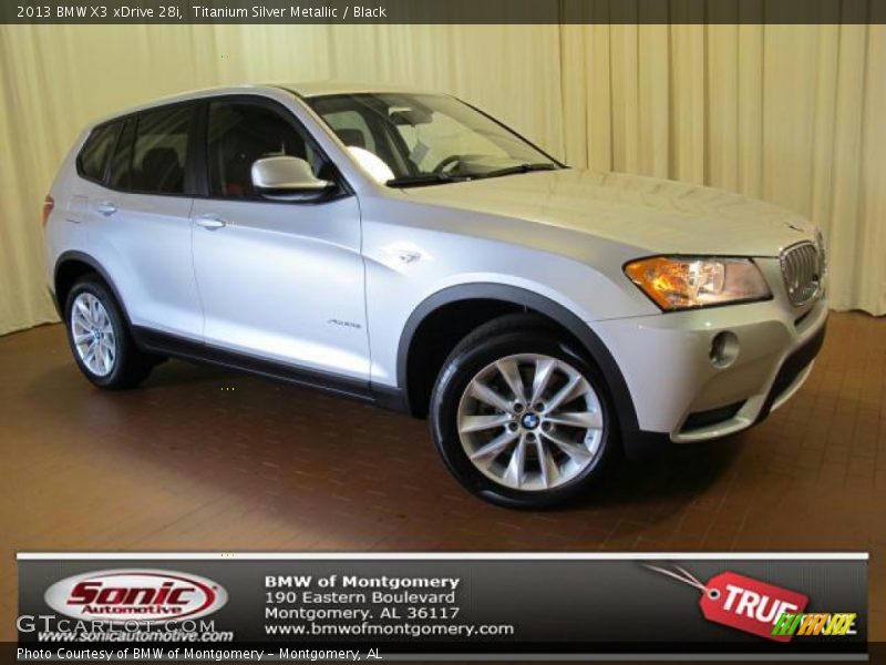 Titanium Silver Metallic / Black 2013 BMW X3 xDrive 28i