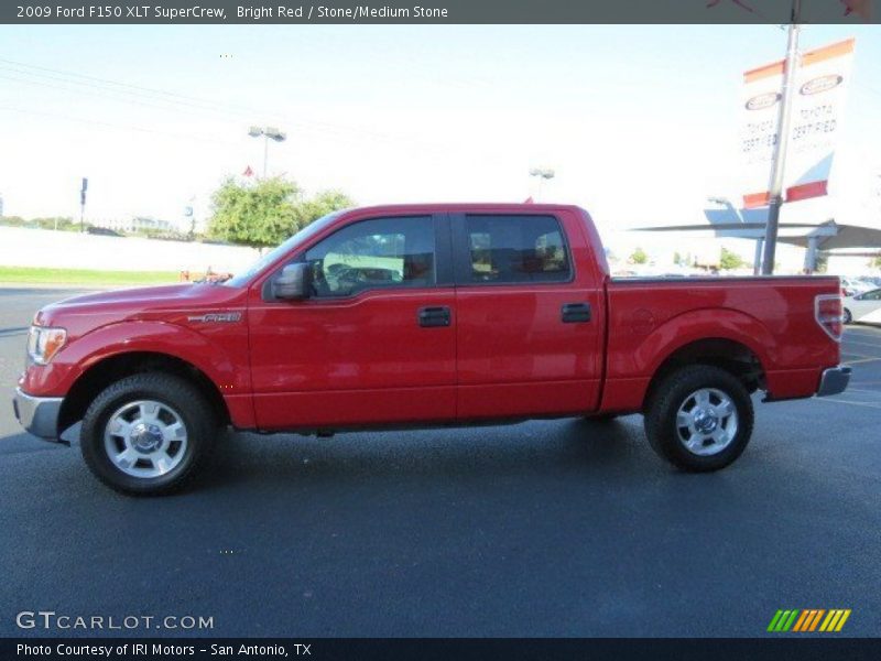 Bright Red / Stone/Medium Stone 2009 Ford F150 XLT SuperCrew