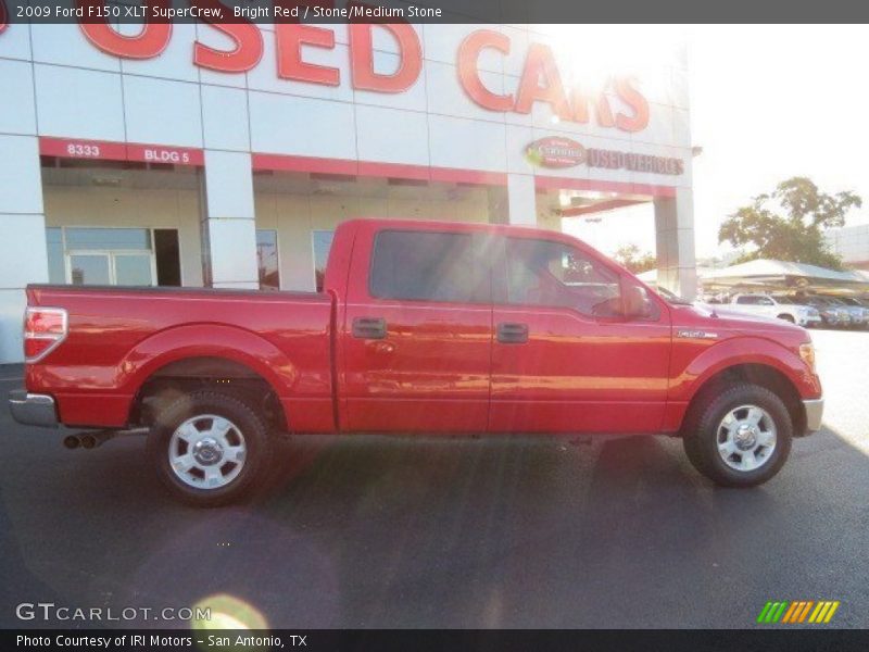 Bright Red / Stone/Medium Stone 2009 Ford F150 XLT SuperCrew