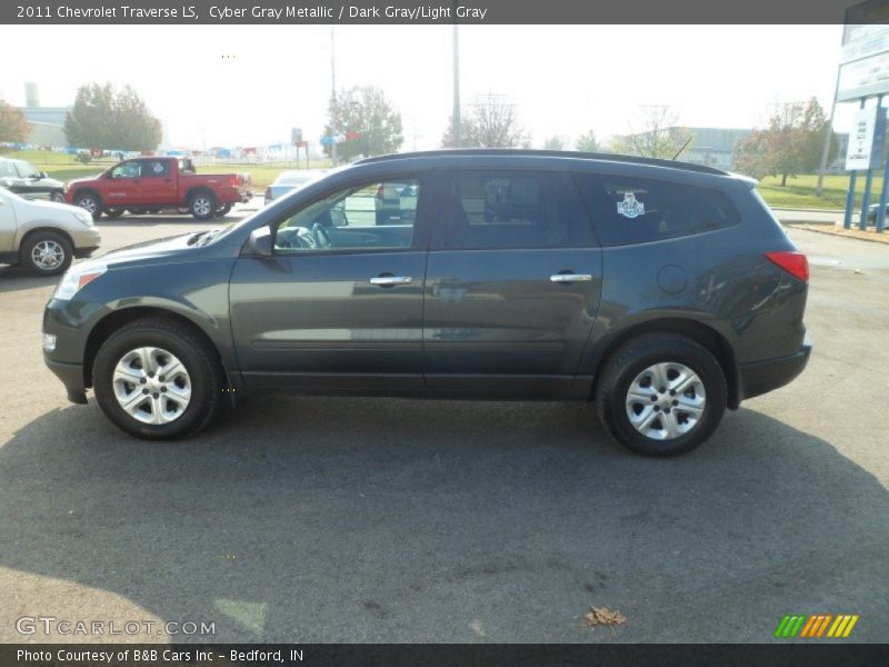 Cyber Gray Metallic / Dark Gray/Light Gray 2011 Chevrolet Traverse LS