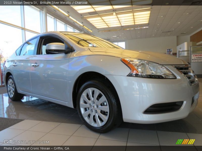 Brilliant Silver Metallic / Charcoal 2013 Nissan Sentra SV