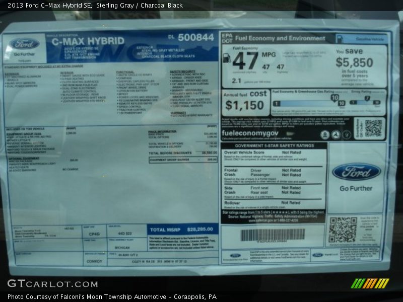  2013 C-Max Hybrid SE Window Sticker