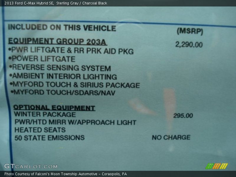 Sterling Gray / Charcoal Black 2013 Ford C-Max Hybrid SE