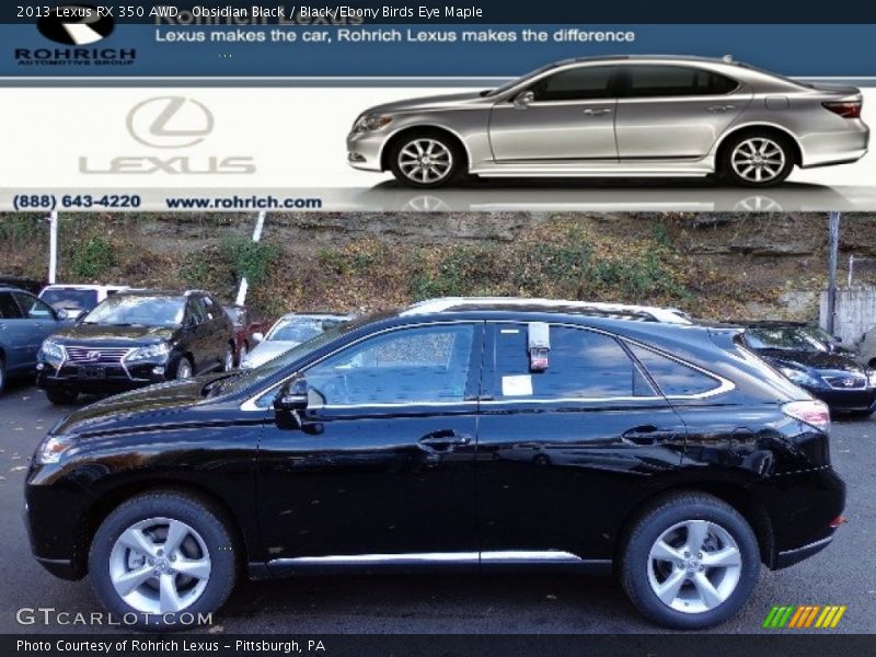 Obsidian Black / Black/Ebony Birds Eye Maple 2013 Lexus RX 350 AWD