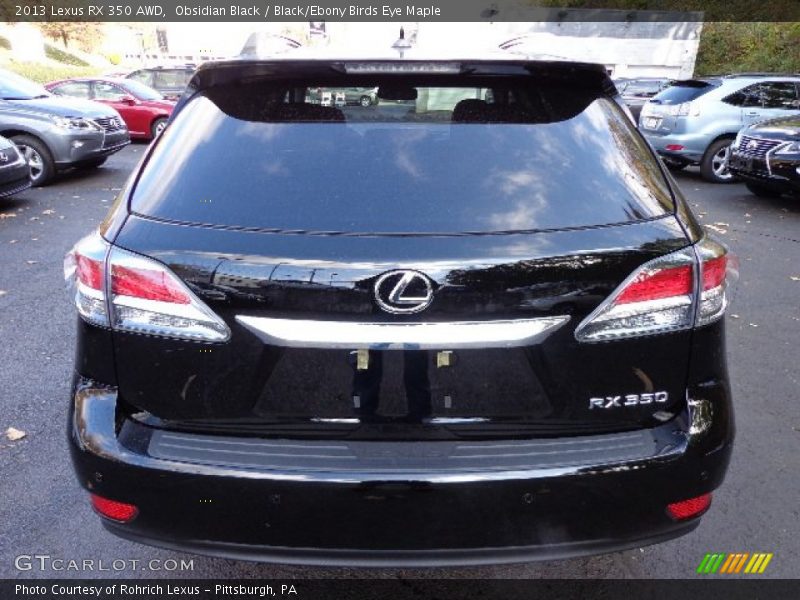 Obsidian Black / Black/Ebony Birds Eye Maple 2013 Lexus RX 350 AWD