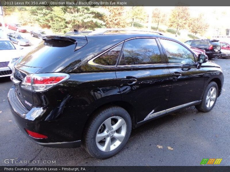 Obsidian Black / Black/Ebony Birds Eye Maple 2013 Lexus RX 350 AWD