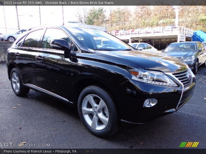 Obsidian Black / Black/Ebony Birds Eye Maple 2013 Lexus RX 350 AWD