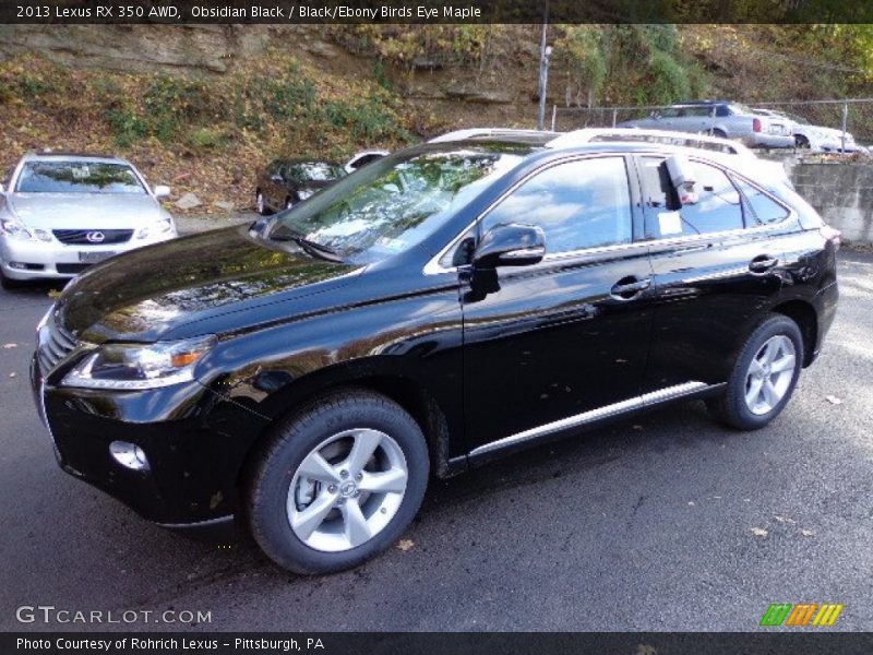 Obsidian Black / Black/Ebony Birds Eye Maple 2013 Lexus RX 350 AWD