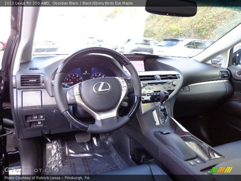 Obsidian Black / Black/Ebony Birds Eye Maple 2013 Lexus RX 350 AWD