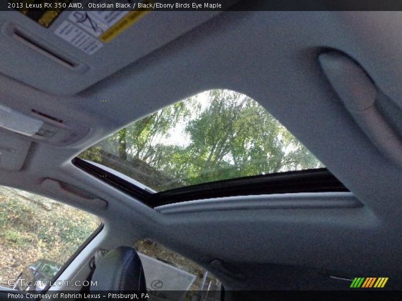 Obsidian Black / Black/Ebony Birds Eye Maple 2013 Lexus RX 350 AWD