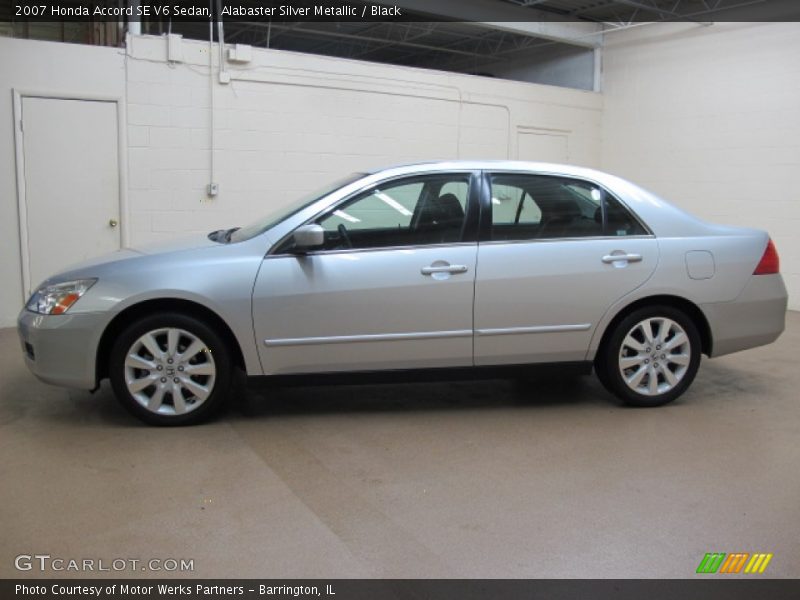 Alabaster Silver Metallic / Black 2007 Honda Accord SE V6 Sedan