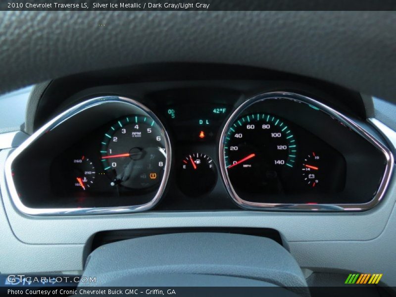 Silver Ice Metallic / Dark Gray/Light Gray 2010 Chevrolet Traverse LS