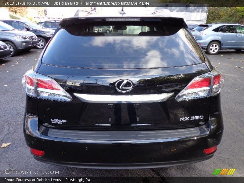 Obsidian Black / Parchment/Espresso Birds Eye Maple 2013 Lexus RX 350 AWD