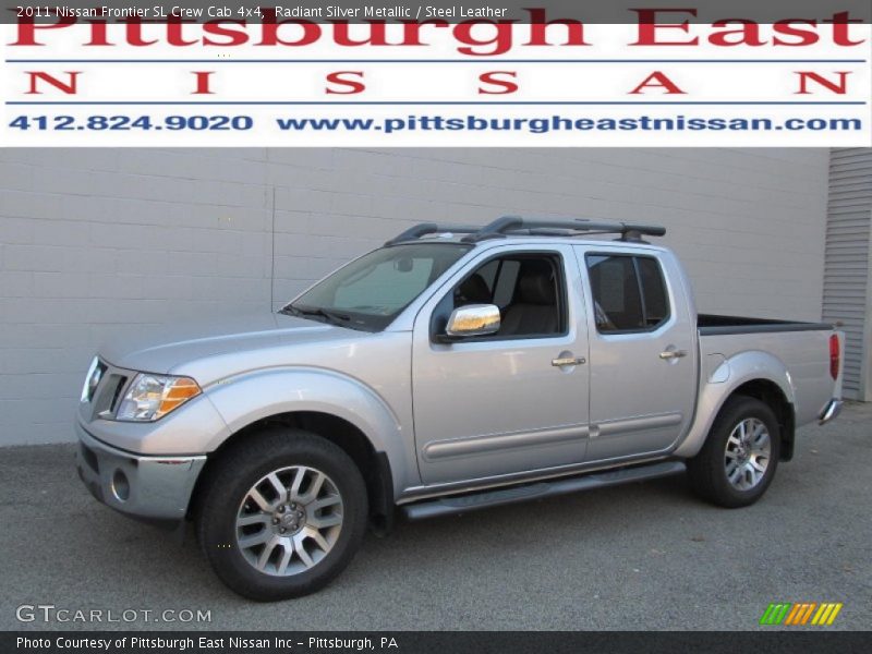 Radiant Silver Metallic / Steel Leather 2011 Nissan Frontier SL Crew Cab 4x4