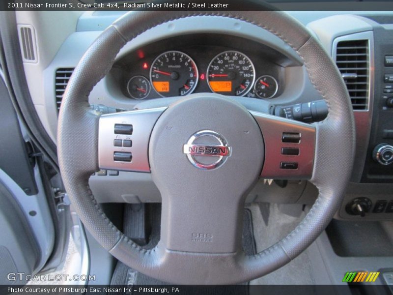 Radiant Silver Metallic / Steel Leather 2011 Nissan Frontier SL Crew Cab 4x4