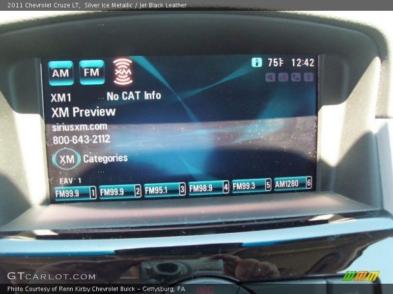 Silver Ice Metallic / Jet Black Leather 2011 Chevrolet Cruze LT