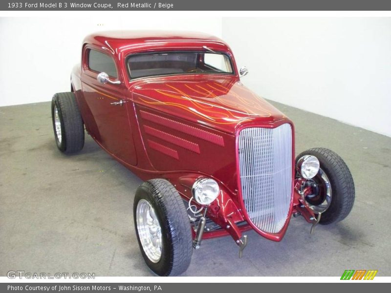Red Metallic / Beige 1933 Ford Model B 3 Window Coupe