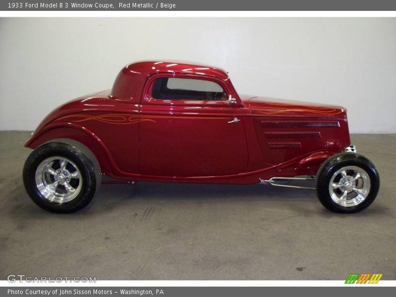 Red Metallic / Beige 1933 Ford Model B 3 Window Coupe