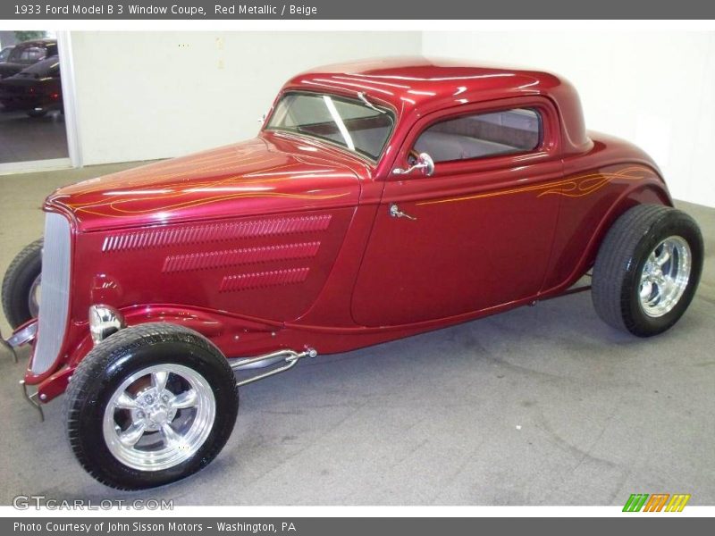Red Metallic / Beige 1933 Ford Model B 3 Window Coupe