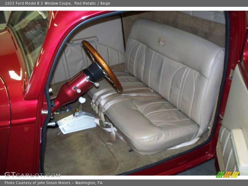 Red Metallic / Beige 1933 Ford Model B 3 Window Coupe