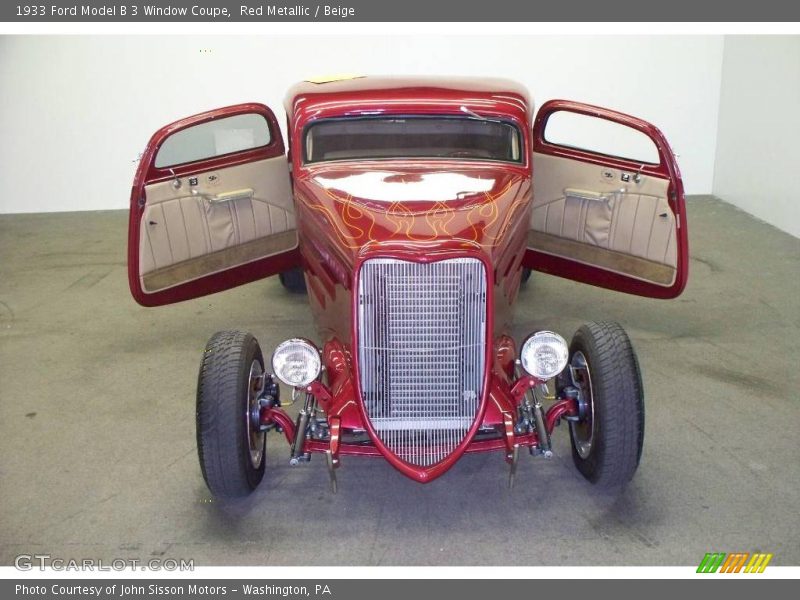 Red Metallic / Beige 1933 Ford Model B 3 Window Coupe