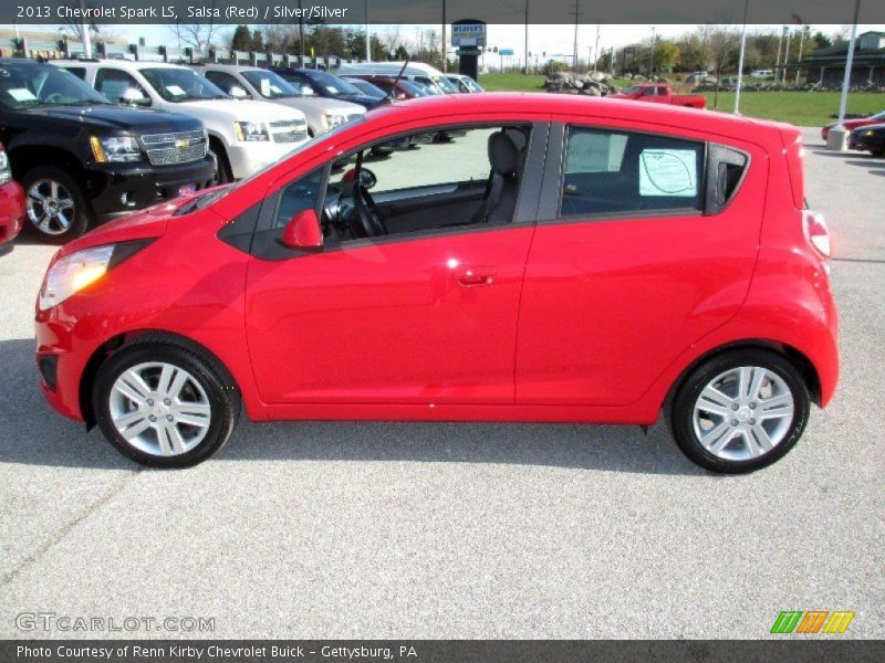 Salsa (Red) / Silver/Silver 2013 Chevrolet Spark LS
