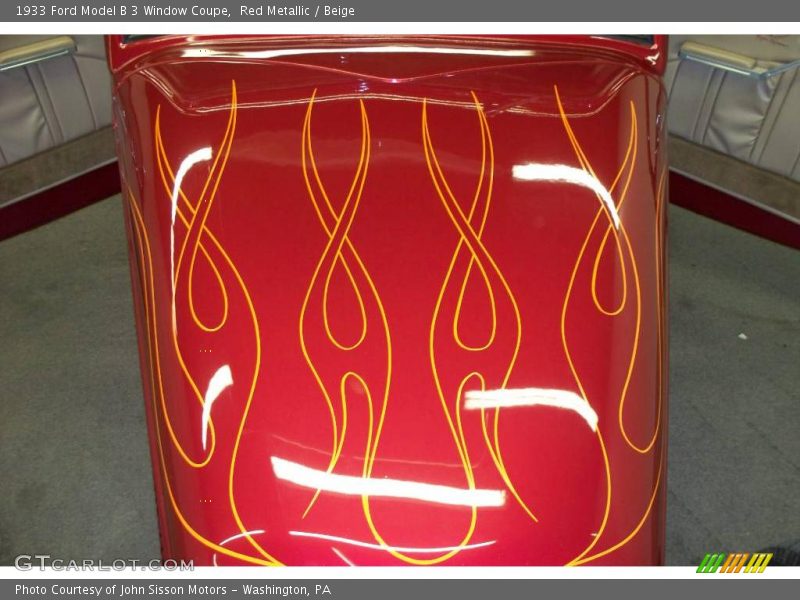 Red Metallic / Beige 1933 Ford Model B 3 Window Coupe