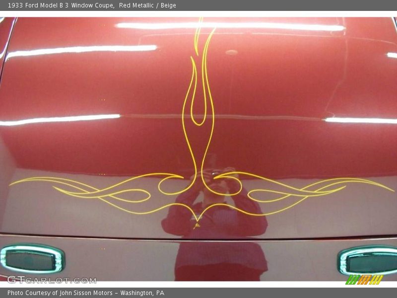 Red Metallic / Beige 1933 Ford Model B 3 Window Coupe