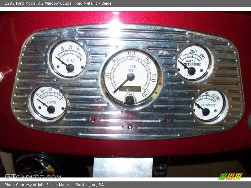 Red Metallic / Beige 1933 Ford Model B 3 Window Coupe