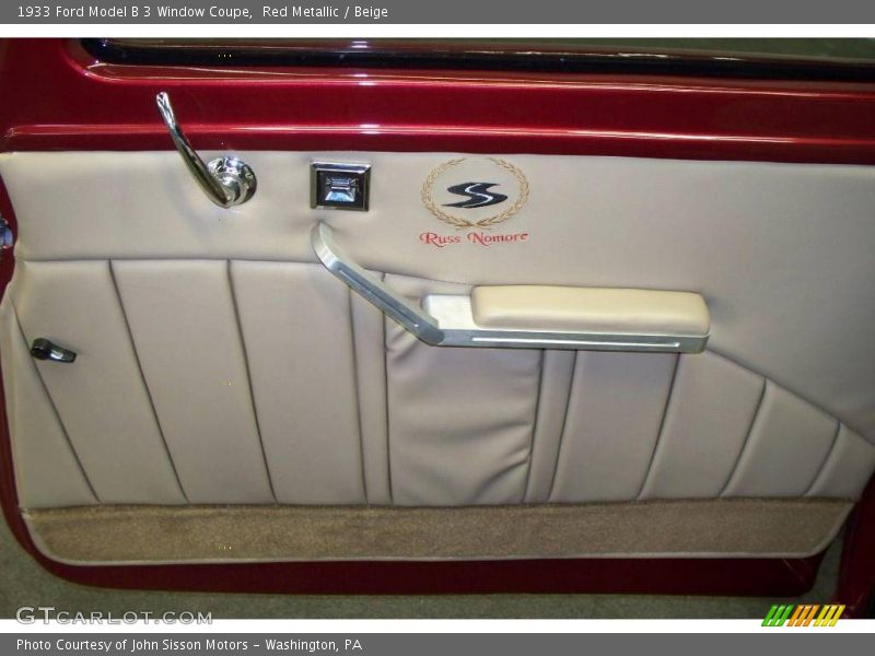 Red Metallic / Beige 1933 Ford Model B 3 Window Coupe