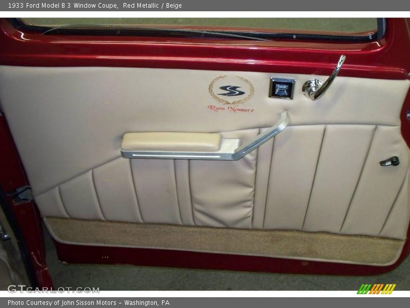 Red Metallic / Beige 1933 Ford Model B 3 Window Coupe
