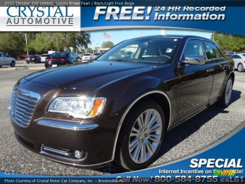 Luxury Brown Pearl / Black/Light Frost Beige 2012 Chrysler 300 Limited