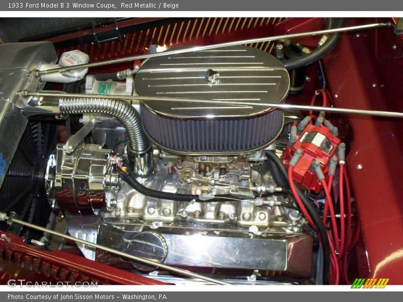 Red Metallic / Beige 1933 Ford Model B 3 Window Coupe