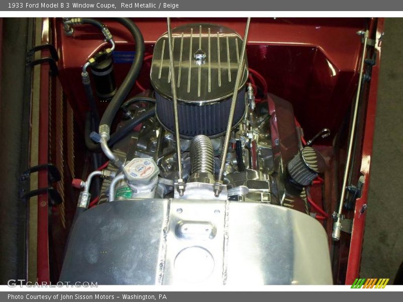 Red Metallic / Beige 1933 Ford Model B 3 Window Coupe