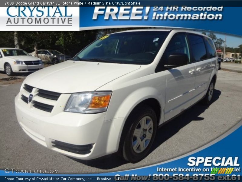 Stone White / Medium Slate Gray/Light Shale 2009 Dodge Grand Caravan SE