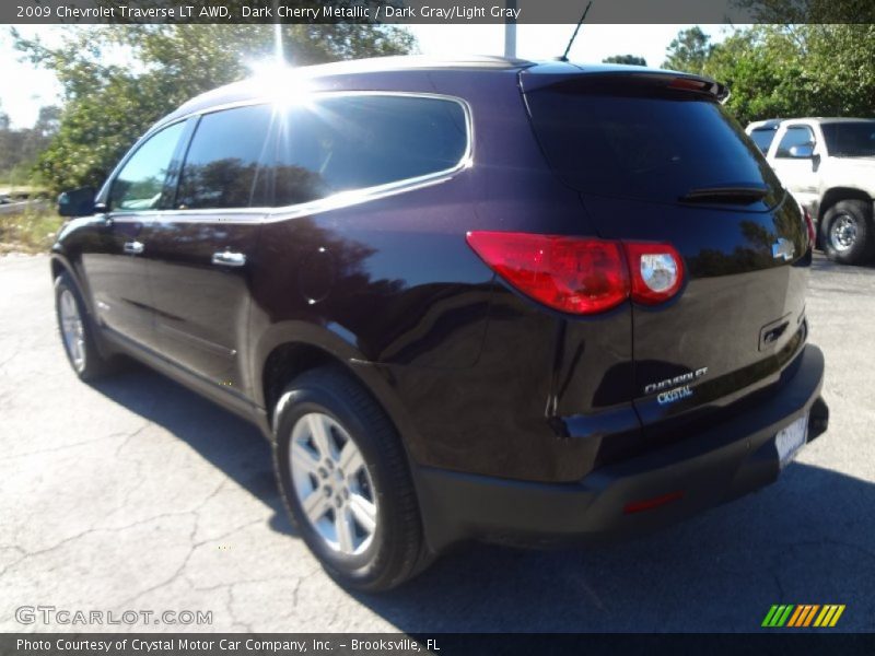 Dark Cherry Metallic / Dark Gray/Light Gray 2009 Chevrolet Traverse LT AWD