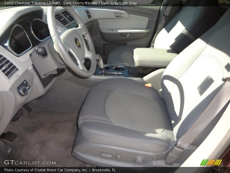 Dark Cherry Metallic / Dark Gray/Light Gray 2009 Chevrolet Traverse LT AWD