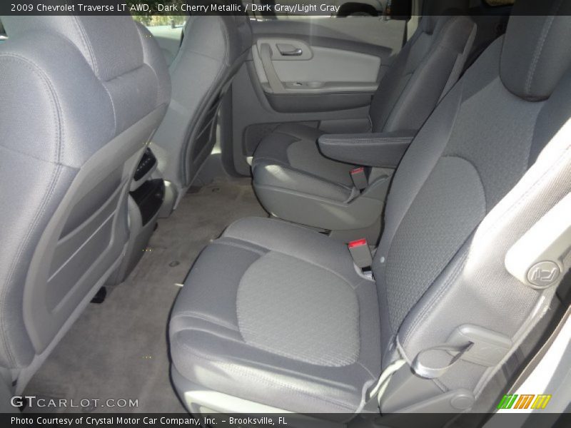 Dark Cherry Metallic / Dark Gray/Light Gray 2009 Chevrolet Traverse LT AWD