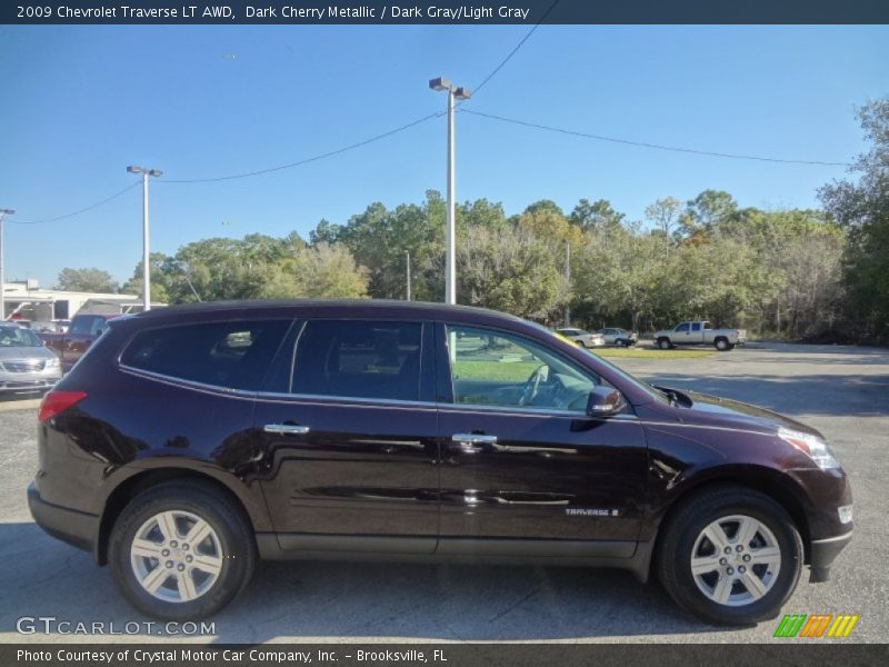 Dark Cherry Metallic / Dark Gray/Light Gray 2009 Chevrolet Traverse LT AWD