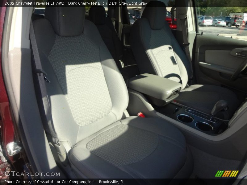 Dark Cherry Metallic / Dark Gray/Light Gray 2009 Chevrolet Traverse LT AWD