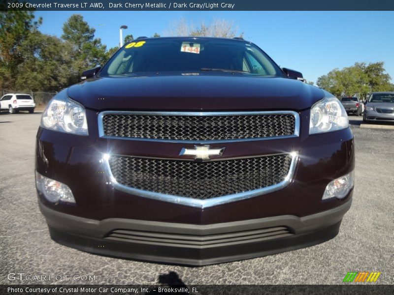 Dark Cherry Metallic / Dark Gray/Light Gray 2009 Chevrolet Traverse LT AWD