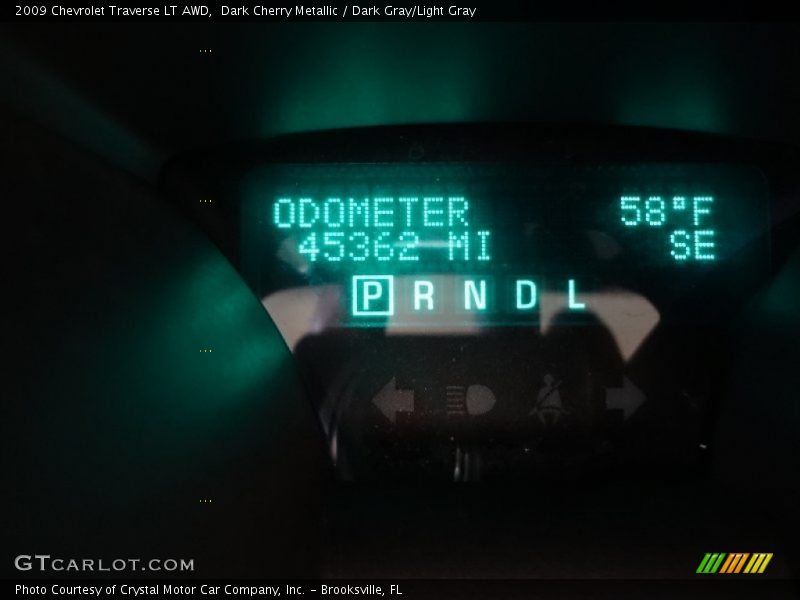 Dark Cherry Metallic / Dark Gray/Light Gray 2009 Chevrolet Traverse LT AWD