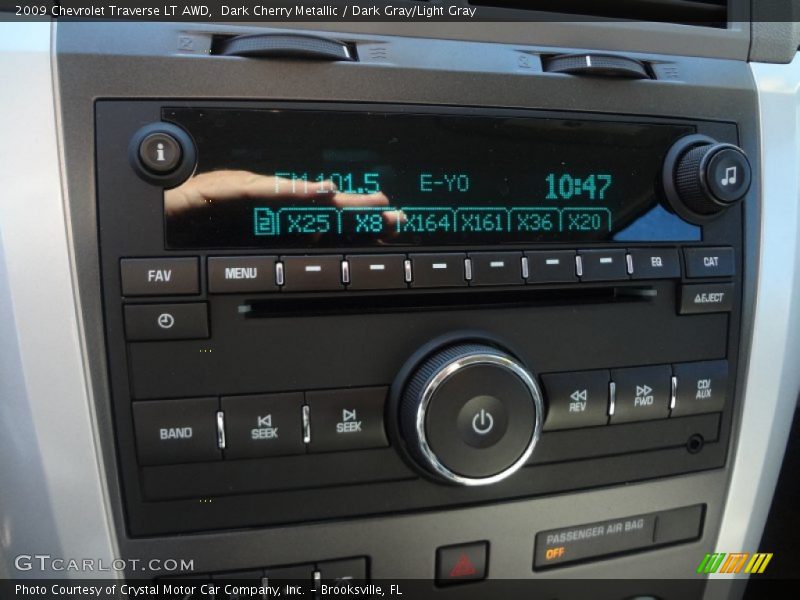 Dark Cherry Metallic / Dark Gray/Light Gray 2009 Chevrolet Traverse LT AWD