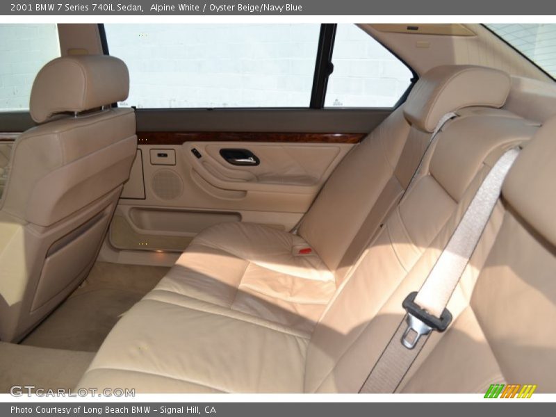 Alpine White / Oyster Beige/Navy Blue 2001 BMW 7 Series 740iL Sedan