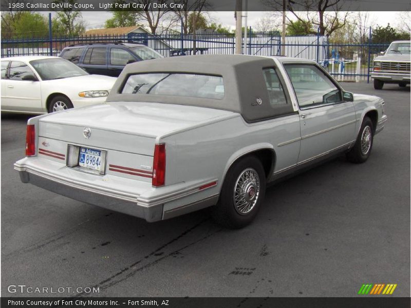 Light Pearl Gray / Dark Gray 1988 Cadillac DeVille Coupe