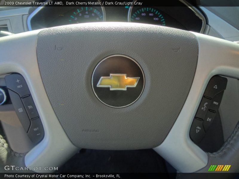 Dark Cherry Metallic / Dark Gray/Light Gray 2009 Chevrolet Traverse LT AWD