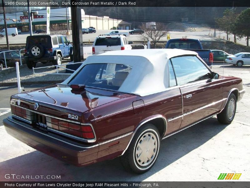 Dark Cordovan Pearl Metallic / Dark Red 1986 Dodge 600 Convertible