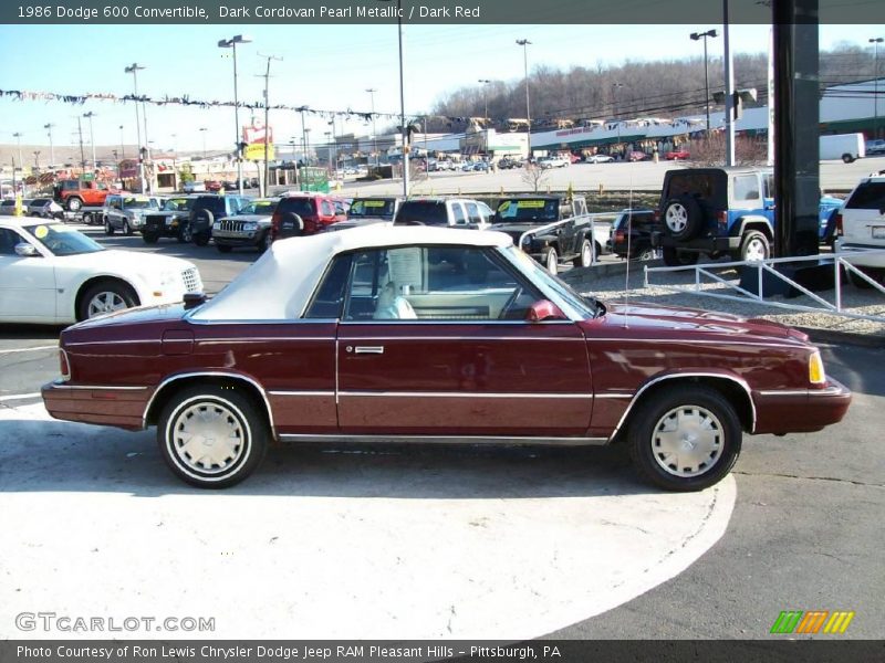Dark Cordovan Pearl Metallic / Dark Red 1986 Dodge 600 Convertible