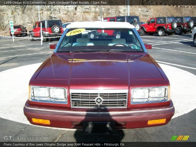 Dark Cordovan Pearl Metallic / Dark Red 1986 Dodge 600 Convertible
